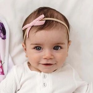 Baby Hair Bow Headband Set - Pink, Green, Yellow